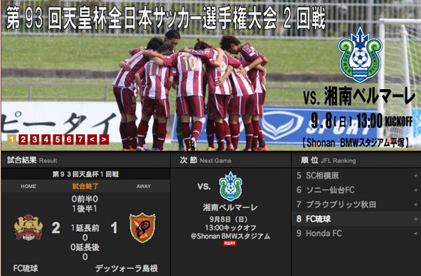 FC琉球　J1と対戦